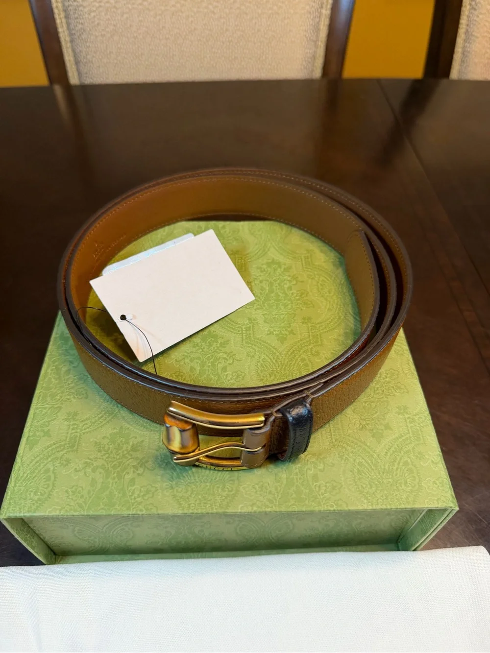 New Gucci Bamboo Logo Belt Brown Size 44 / 110 cm Fits a Waist 40 - 44